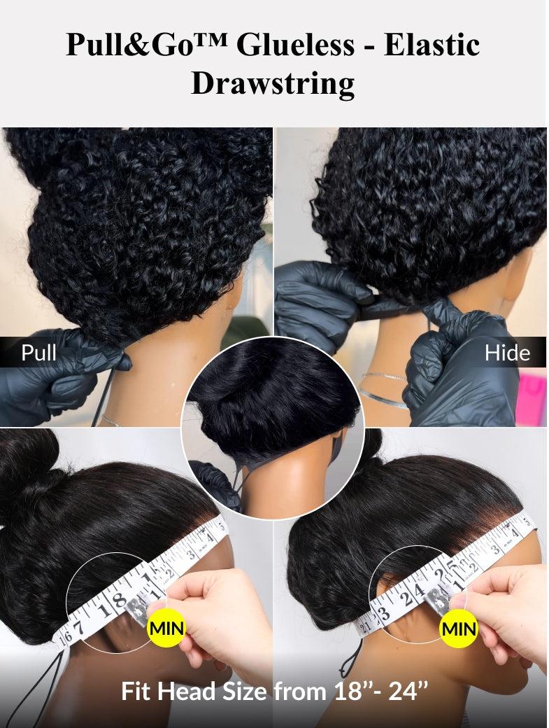 Sunber 2 in 1 Wet Wavy & Straight 7x5 Bye Bye Knots 180% Density Water Wave Human Hair Wig