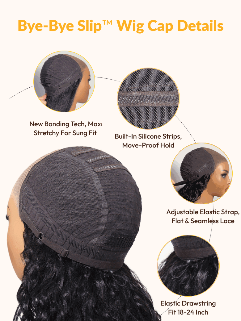 Sunber 2 in 1 Wet Wavy & Straight 7x5 Bye Bye Knots 180% Density Water Wave Human Hair Wig