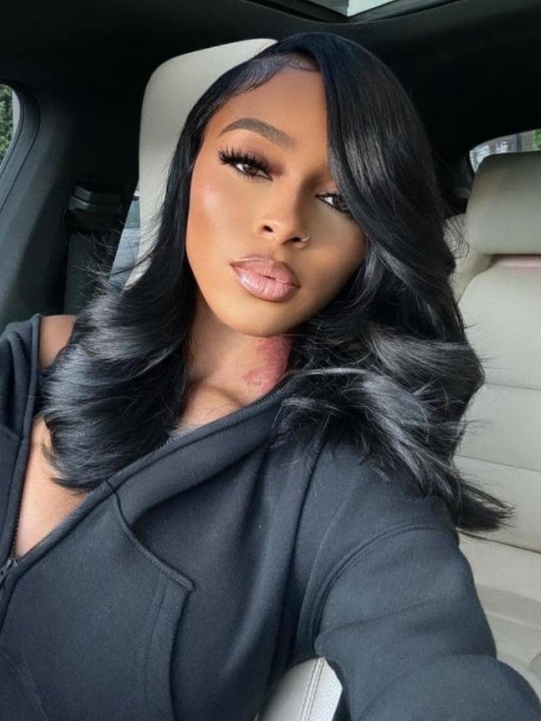 200% Density Effortlessly Feathered Hairstyles 7x5 Pre Cut Lace Wig With Layered Haircuts