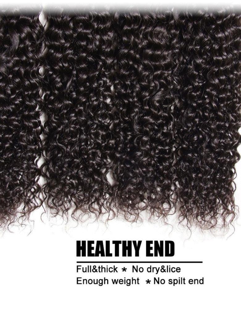 ペルーの極美カミキリ ペア Malaysian Curly Hair 4 Bundles with Lace Closure