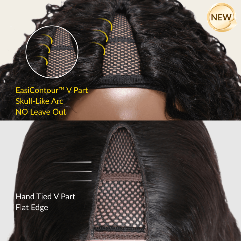Sunber Blowout Wave with Face-Framing Layers And Side-Swept Bangs V Part Wig With Invisi Drawstring