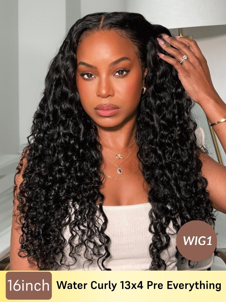 2WIGS=$109 | 16inch 13x4 Pre Everything And 6inch 13x1 Lace Bob Wig Flash Sale
