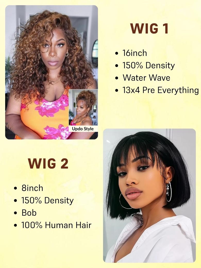 2wigs=$79 Buy One Get One Free Wig 13x4 Pre Everything With Elastic Drawstring