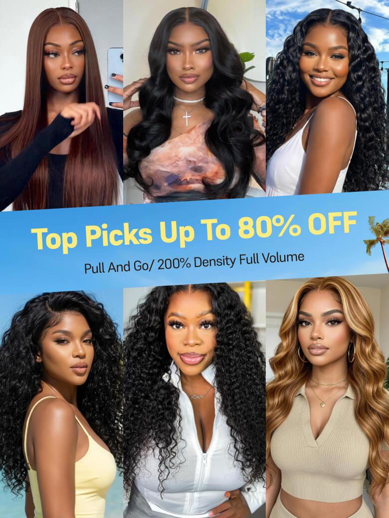 Low to $49 | Put On & Go/ 7*5 Bye Bye Knots/ 13*4 Pre Everything 100% Human Hair Wigs Limited Stocks Vip Member Offer Flash Sale