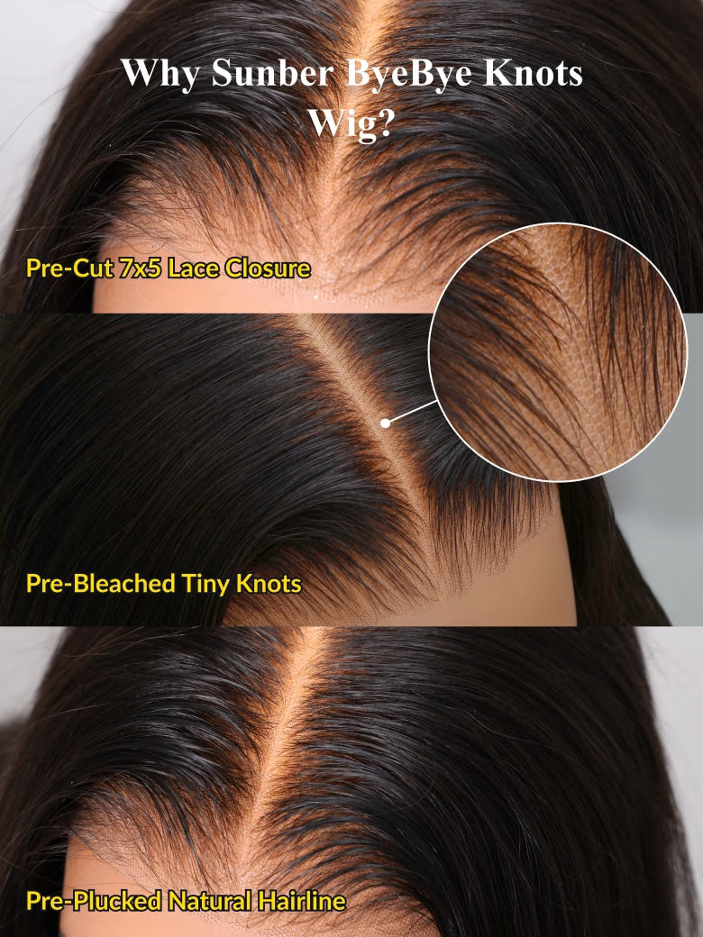 Sunber Pre-Styled Finger Coils 7x5 Pre Cut Lace Wig Reddish Brown Water Curly Wig