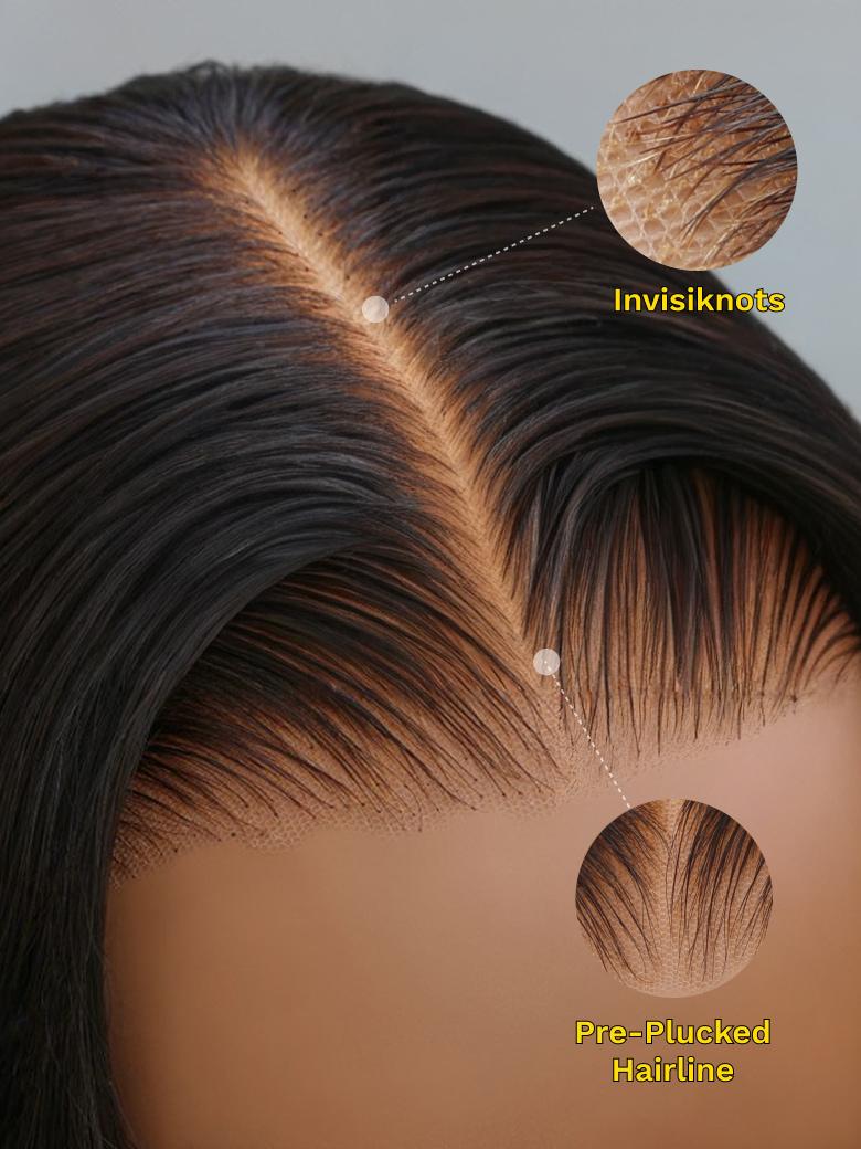 Sunber 7x5 Bye Bye Knots Lace Closure Wig 180% Density Water Wave Wolf Cut Wig With Face-Framing Layers