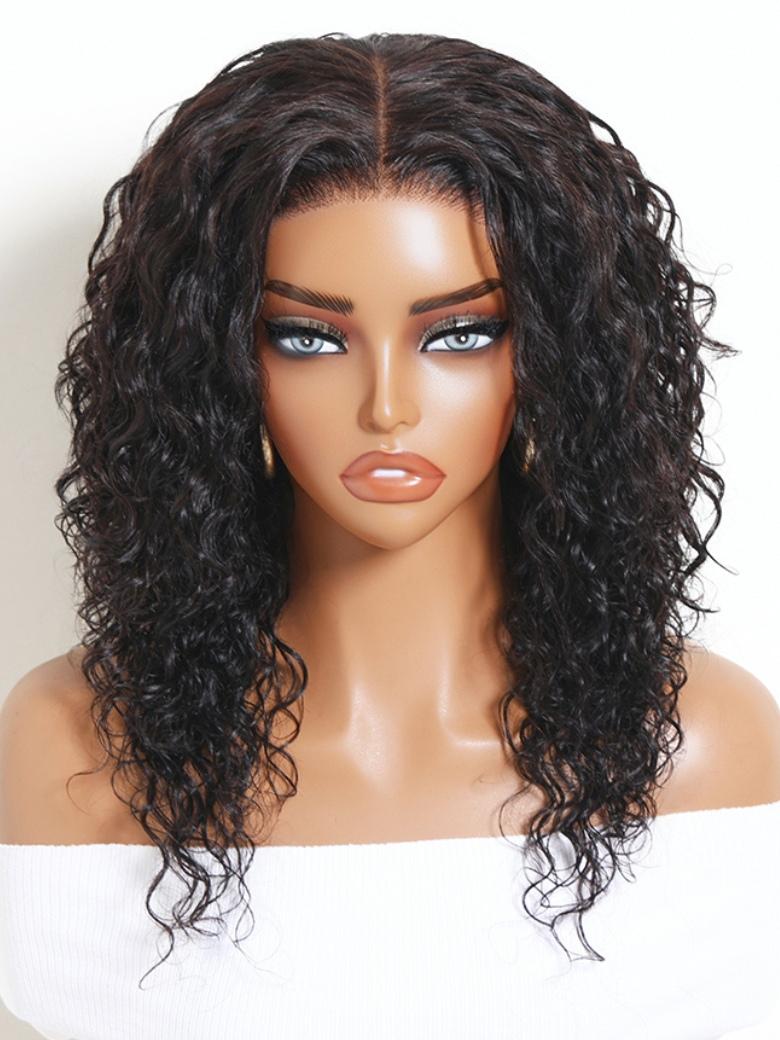 Sunber 7x5 Bye Bye Knots Lace Closure Wig 180% Density Water Wave Wolf Cut Wig With Face-Framing Layers
