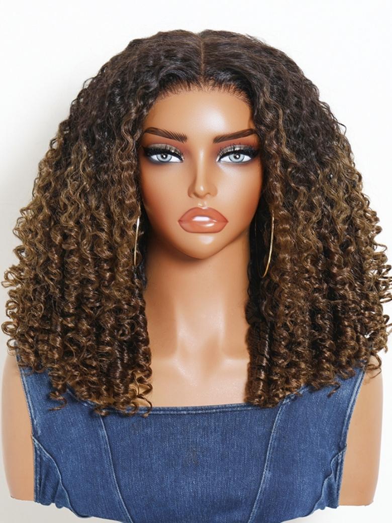 Sunber Full Finger Coils 7x5 Bye Bye Knots Chestnut Brown No Slip Lace Wig With Invisi Drawstring