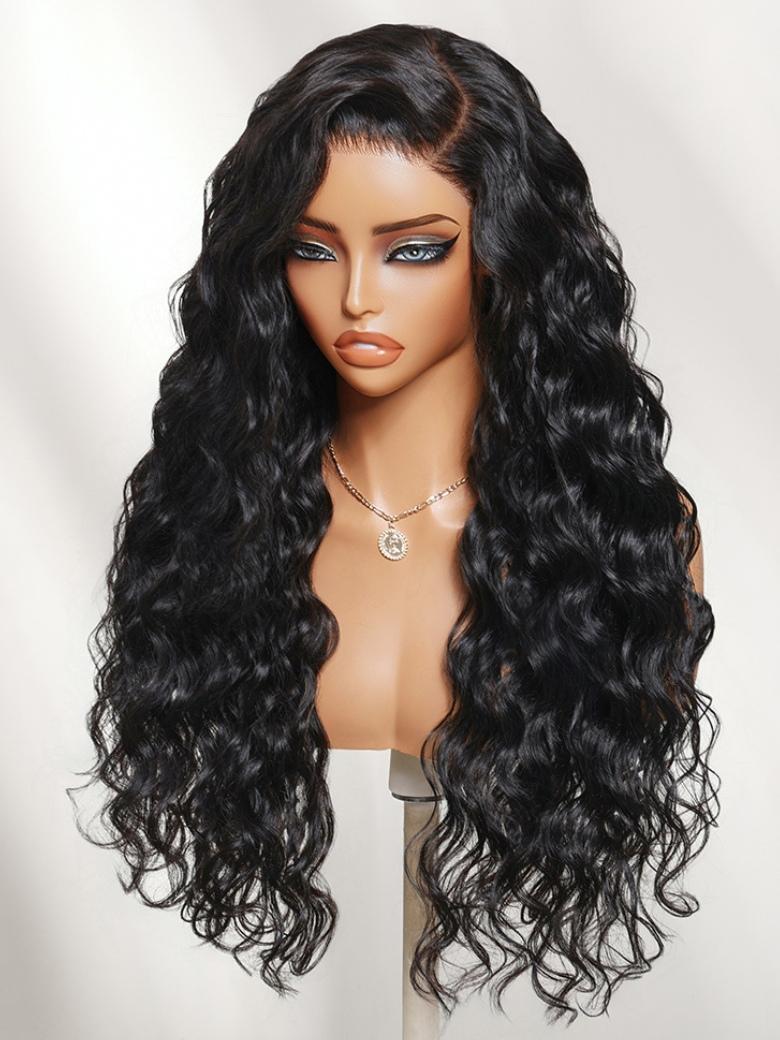Sunber Long Luxury Deep Wave 7x5 Bye Bye Knots No Slip Wig With Invisi Drawstring