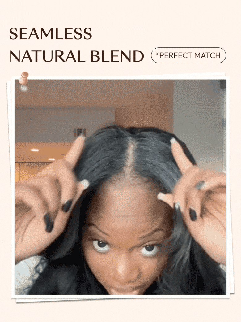 Sunber  Kinky Straight V Part Wigs Versatile No Leave Out Human Hair Wig With Invisi Drawstring