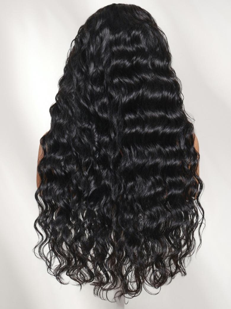 Sunber Long Luxury Deep Wave 7x5 Bye Bye Knots No Slip Wig With Invisi Drawstring