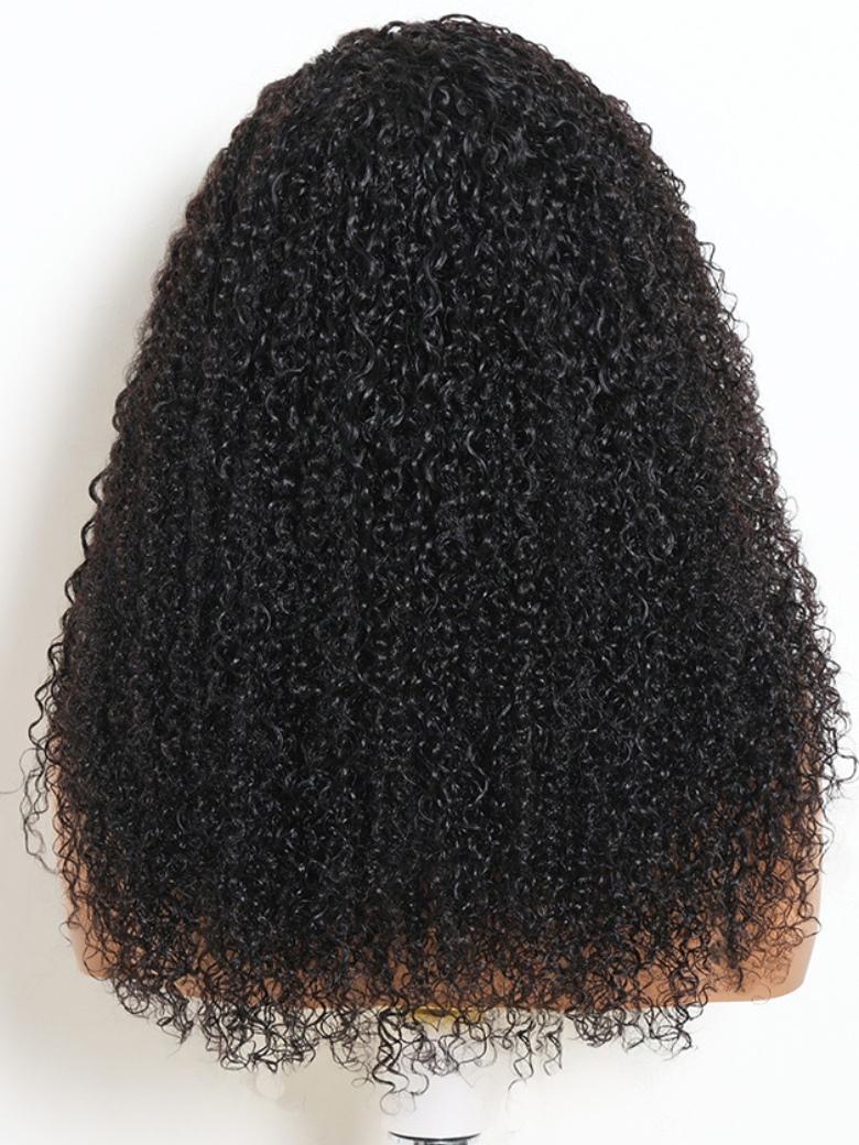 Sunber Side Part Jerry&Kinky Curly V Part Wig No Leave Out Glueless with Invisi Drawstring