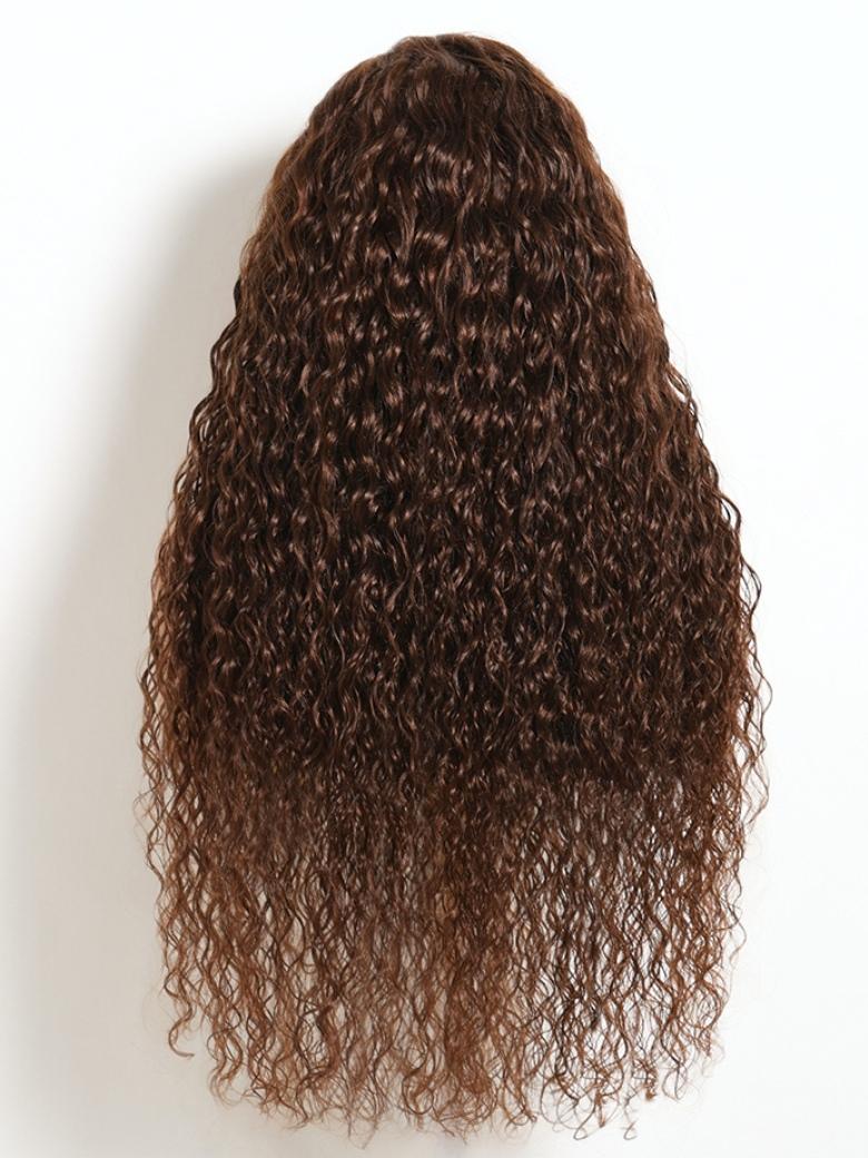 Sunber Rich Chocolate Brown Water Wave 7x5 Bye Bye Knots With No Slip Wig