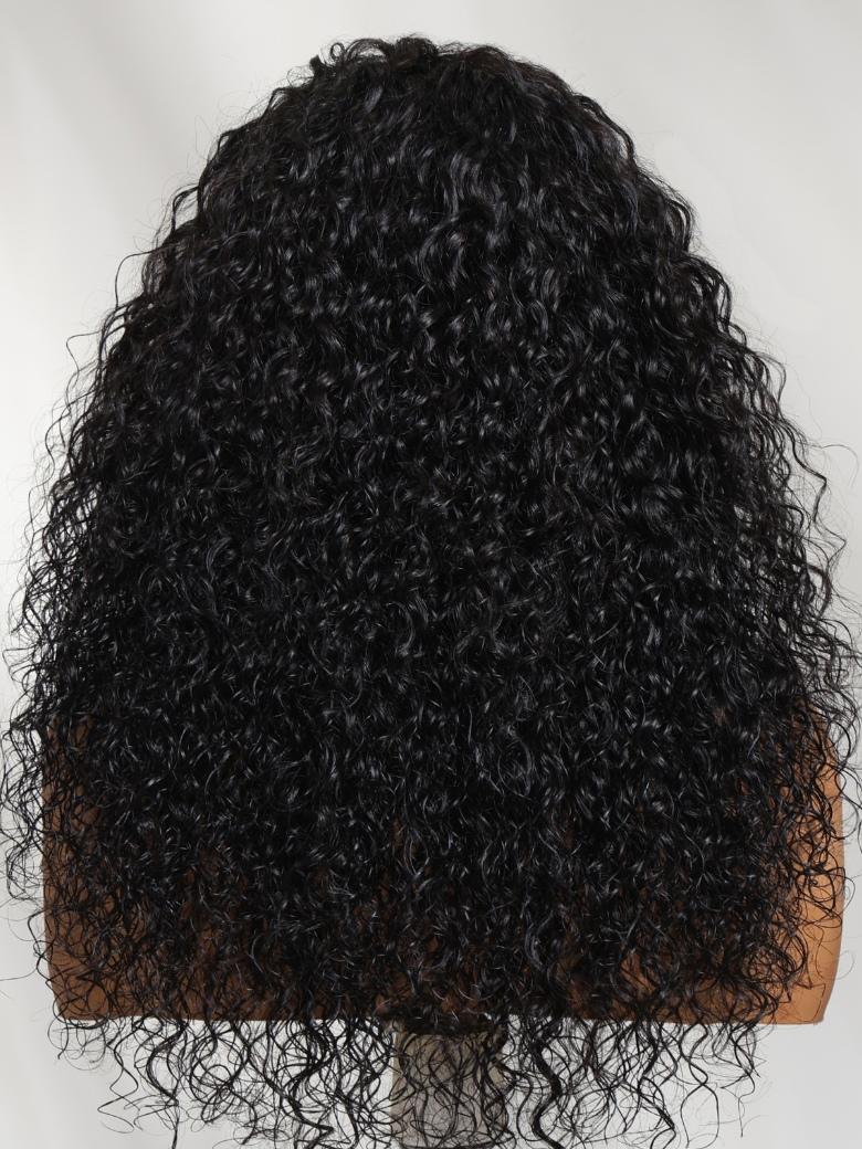 Sunber Bouncy Curl With Bangs Minimalist 2x4 Lace Closure Wig With Invisi Drawstring