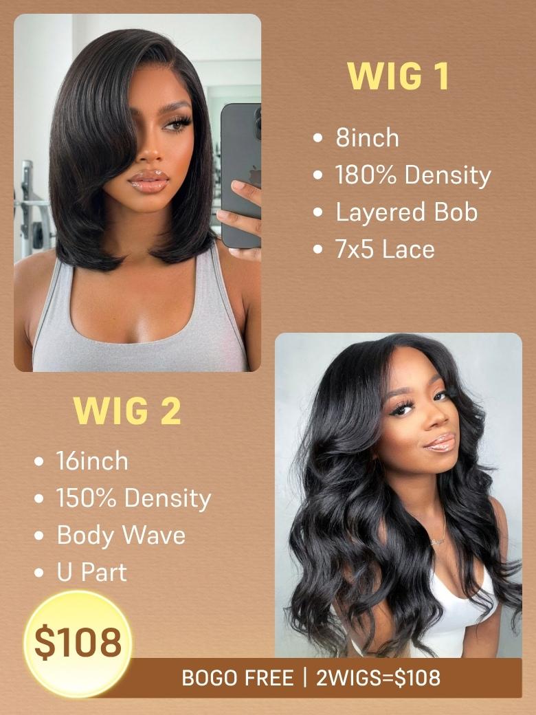 2Wigs=$79 | Sunber Buy One Get One Free Wig  Flash Sale