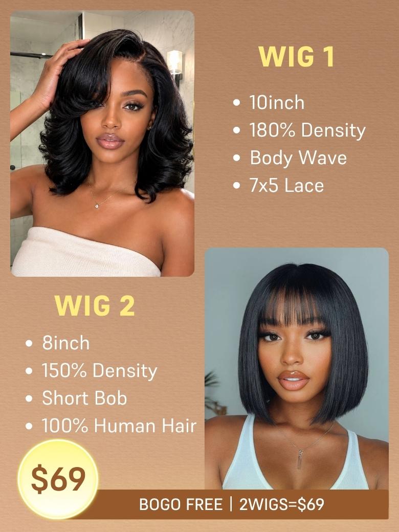 2Wigs=$59 | Sunber Buy One Get One Free Wig  Flash Sale