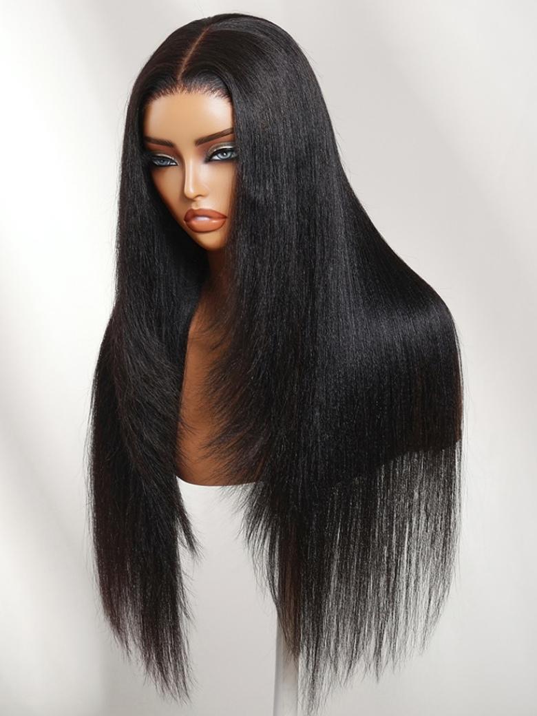 Sunber 180% Density Layered Yaki Straight 7x5 Bye Bye Knots No Slip Wig
