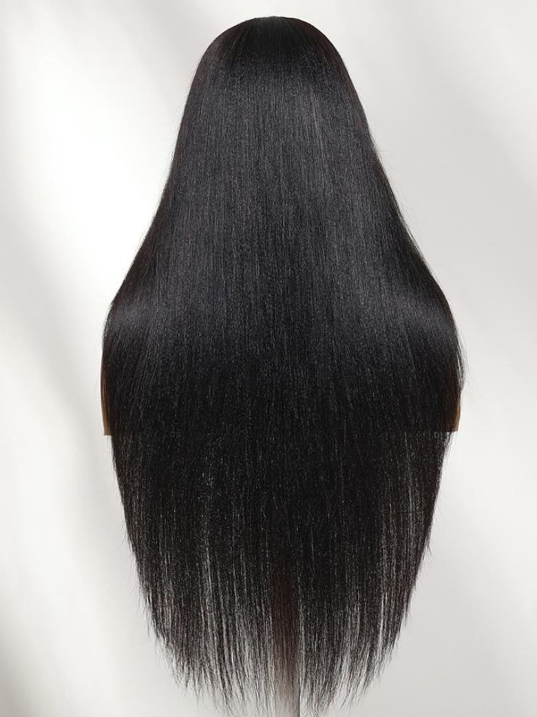 Sunber 180% Density Layered Yaki Straight 7x5 Bye Bye Knots No Slip Wig