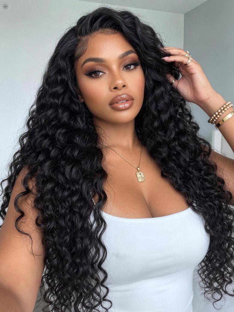Sunber 7x5 Bye Bye Knots Fluffy Indian Curly Glueless Wig with Invisi Drawstring