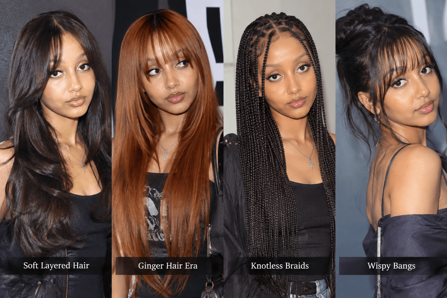 PinkPantheress' Hairstyles:Soft Layered Hair,Ginger Hair Era,Knotless Braids,Wispy Bangs
