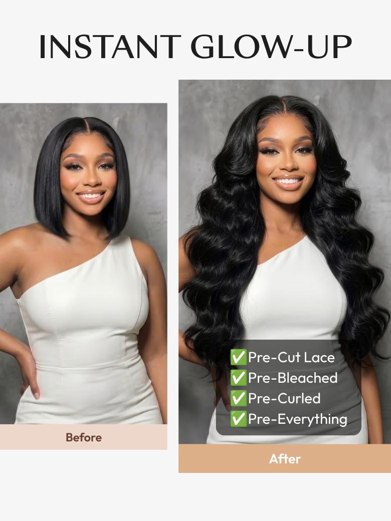13x4 Face Framing Curtain Bangs Pre-Everything Pull And Go Drawstring Loose Wave Wig