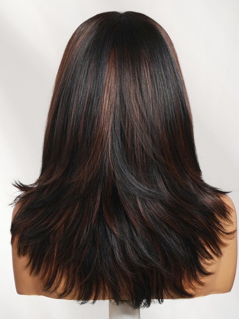Sunber Slik Straight Layered Lob Wig 180% Density 7x5 Bye Bye Knots No Slip Glueless Wig