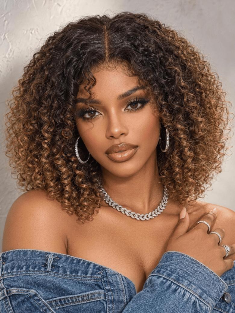 Sunber Black Cherry 7x5 Pre Cut 180% 4C Kinky Edge Baby Hair Afro Curly Pre-Cut Lace Human Hair Wigs